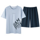 
SEPTWOLVES summer modal pajamas men's round neck short-sleeved suit Korean-style printed casual and thin men's home clothes Y6627 L