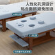 Universal widened solid wood beauty bed massage bed Chinese medicine massage physiotherapy bed beauty salon special bed with arm holes to watch mobile phone khaki velvet 190*80 + log bed legs 13 cm