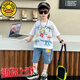 
G.DUCKKIDS Little Yellow Duck Children's Short Sleeve Set 2025 Summer Medium and Large Children's Clothing Street Boy Ultraman Two-Piece Set 1283 Set-White 130