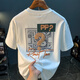 Jeep Spirit Camiseta de manga corta para hombres 2025 Camiseta de moda delgada de verano Xinjiang Cotecillo redonda de cuello redondo de hombres a media manga T White 2 [ZJ1047 Fit Version] M Adecuado para 90-108Jin [Jin iguala 0.5 kg]