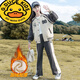 G.DuckKids Girls Plus enlefée Fleece épaissie d'automne et d'hiver 2025 Élèves du collège Costume de baseball en deux pièces de vêtements de sport de mode féminine 1396 Spring et automne noir 150