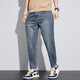 Rongxitu (Rongxitu) Neun-Punkte-Jeans im Sommer dünne Stil mit hoher Straight Fashion Casual Xiang829 Peacock Blue 28
