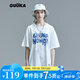 Guyouka (Guuka) xsank совместная футболка с короткими рукавами для женщин свободно модный бренд 2025 осень и зимний хип-хоп