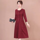 Homesee in Übersee leichte Luxus High-End-Kleid mit mittlerer Rock breites Dame fremdstil Mutterkleid rotes langärmeliges Kleid Hochzeit Frau Frau Red L [90-110jin [Jin entspricht ungefähr 0,5 kg]]