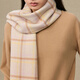 
Ordos 1980 pure cashmere checked two-color comfortable scarf for women commuting long scarf 25 autumn and winter soft wax powder 180cmX30cm