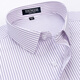 Hanma Family (HANP) Chemise à manches courtes pour hommes d'âge moyen, décontractée, rayée, sans repassage, anti-rides, professionnelle, formelle, couleur unie, chemise en coton, rayures violettes DX6621 XL 40 taille recommandée 136-145 Jin Jin équivaut à 0,5 kg