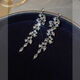 Mengke decorated high-end face tassel ear clips without piercings for women to show their faces, small earrings, temperament, mosquito repellent discs, exaggerated bridal earrings, light luxury, 925 silver needle (exquisite flash diamond) tassel earrings