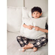 Benny Bear Bear Children's Pajamas Summer Pure Cotton Short Sleeve Trousers Plaid Snoopy Parent-Child Set Girls Large Size Home Clothing TD1105 (can be worn by both boys and girls) 120 (size 10)