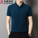 Jinba Herren-Kleidung (K-Boxing) Herren Mulberry Silk Short Sleeve Shirt Herren mit mittleren Alters mit mittlerem Alter und Anti-Falten-freies Seidenhemd Solid Color 688# Grau Blau 2xl 185/100A Gewicht 170-185jin [Jin gleich 0,5 kg]