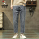 Woodpecker (TUCANO) high-end nine-point jeans for men's summer thin straight loose trend 2025 new elastic pants for men breathable and versatile 9901 nine-point blue (summer) thin model 32 sizes (2 feet 5)