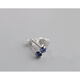 DL 1998 Fat Donglai same style tanzanite earrings natural 3mm sapphire London blue topaz mini silver earrings for women Tanzanite blue 3mm丨silver pair