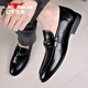 Bull Family Leather Shoes Men's 2025 Autumn and Winter New Versatile Business Formal Shoes British Style Slip-On Loafers