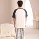 Langsha Pajamas Men Summer Algodón puro Pantalones de manga corta Traje de cuello redondo casual Floja de verano Summer Ropa de verano 833 Hombres l