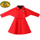 G.duck girls' woolen dress 2025 autumn and winter new thickened children's woolen princess dress little girl's stylish two-piece set red skirt + coat + hat + sweater single 140 recommended height around 135