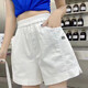 QXCSDFR hochwertige Wäsche Baumwollshorts für Frauen 2025 Sommer Neue vielseitige elastische Taille Frauenkleidung schlagende A-Linie-Weitbein-Shorts 6623 Pink 20 m suggerieren 90-1jin [Jin gleich 0,5 kg]