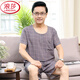 LangSha (LangSha) middle-aged and elderly dad pajamas men's summer cotton silk short sleeve shorts thin model modal ice silk home clothing set 2694 L