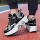 Zapatos deformados Academy Storm Walking Shoes New Children's Skates doble Rodas Ruedas Zapatos de retroceso 9906 Pink Standard Sneaker Tamaño 34