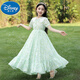 迪士尼（Disney）女童连衣裙夏装2025新款洋气儿童雪纺碎花裙薄款大童夏天棉布裙子 6630浅蓝色 赠珍珠发箍 120 cm