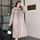Winter Home Brand Fur 2025 New Imported Mink Coat Women's Full Mink Over Knee Long Hooded Mink Fur Jacket Silver Blue 2XL 140Jin[Jin equals 0.5 kg]-160Jin[Jin equals 0.5 kg]