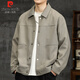 Pierre Cardin jacket men's spring, autumn and winter casual versatile handsome men's Korean style trendy work jacket gray green XL