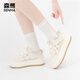 Senma bread shoes women's shoes mesh breathable outdoor sports shoes small white shoes 2025 new summer thick-soled height-enhancing casual shoes Mika color 38