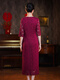 Qinchis neue Hochzeitsmutterkleid Noble 25 neuer Stil xi'an Mutter-in-Schwieger-Hochzeitskleid-Spitze Modifiziertes Cheongsam-Kleid modisch 9761 Burgundy M suggeriert 90-100jin [Jin gleich 0,5 kg] Alle Größe