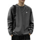 
Ziweiqi round neck loose heavy shirt spring and autumn long-sleeved cotton Hong Kong style pullover base shirt new men's white cotton long-sleeved-1365 S [recommended 90-115Jin [Jin equals 0.5 kg]]
