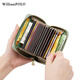 WILLIAMPOLO Candy Color Women's Small Card Bag Short Zipper Coin Wallet Fresh Business Card Clip 520 Gifts to Girlfriend Milk Green (20 Card Slots)