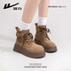 Huili Martin Boots for Women 2025 Осень Осень Новая толстая подошва, повышенные короткие ботинки, ботинки, все матч, ретро, повседневные путешествия, женские туфли, кофе 37