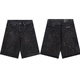 chrome heart summer new loose five-point jeans internet celebrity light luxury ins men and women 9921-black 28