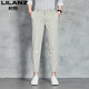 Lilang Herren Ice Silk Casual Hosen für Männer Sommer Neue Neun-Punkte-Mode-vielseitige High-End-Businesshosen mit geradlinigem Bein dünne graue Ydl9898 28