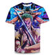 Giselon One Piece Short Sleeve Summer One Piece Zoro Anime T-shirt Primary and Secondary School Students and Teenagers on the 3D Printing Trend Burning Ace TXU1480 S Suitable for weight 80-90 Jin [Jin equals 0.5 kg]