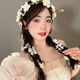 ENRMIIV 2025 new garland headdress Mori girl flower branches and leaves tassel garland headband fashionable forest headband fresh hair accessories Flower Fairy off-white headband one pack