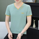 Playboy (Playboy) Sommer Herren kurzärmeliges T-Shirt Pure Cotton V-förmige Ausschnitt Trendy Slim, halbärmelige Jugend Casual Top Thin Sweat Shirt Qy694 Black M.