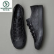 Woodpecker Spring and Autumn 2025 new casual men's shoes black waterproof leather shoes summer trendy shoes Korean style shoes business UK 9851 black white low top 41
