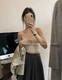 METWO cool nude vest bra9277 pure desire ceiling texture suspender summer solid color hot girl top Apricot one size 85-125