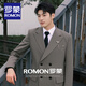 罗蒙（ROMON）男士西装套装双排扣新郎结婚礼服商务正装高级感宴会主持西服男 黑色【西服+裤子】 XL 151-165斤