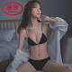 浪莎（LangSha）性感惑无钢圈内衣女聚拢小胸罩款夏法式美背吊带前扣文胸套装 黑色-套装 S (适合70AB)