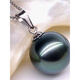 Fat Donglai's same style Tahitian pearl pendant seawater black pearl pink silver pendant perfect round white pearl white 9-10mmx45cm