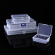 PP transparent plastic lock box with lid desktop organizer small accessories jewelry box portable parts storage box empty box large lock (14.4*8.5*3.4)/1 piece