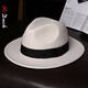 Mr DUCK new product, British style curly top hat for men and women, retro British trendy wool soft felt hat, black jazz hat with large size MW216259 - antique white (7cm large side) XL size (over 61cm, only for extra large head circumference)
