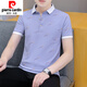 Pierre Cardin Sommer T-Shirt Herren kurzärmelig T-Shirt Revers Trendy Ice Seide Halbärmelige T-Shirt Trendy Herren Tops Business Strick 679 Weiß M (Geeignet: 100-120 Jin [Jin gleich 0,5 kg]))