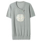 KuZHANG (KUZHANG) middle-aged and elderly women's summer clothing new Chinese knitted shirt fashionable short-sleeved T-shirt mother summer ice silk top set 9922 light powder M Recommended 85-100Jin [Jin equals 0.5 kg]