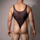 Sexy lingerie men's sexy jumpsuit new hollow tight thong fully transparent vest muscular men adult black one size fits all recommended 10160Jin Jin equals 0.5 kg