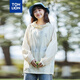 Tang Shi Shi Women's Ragshou Print Hotted Veste TB Beige S