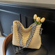 Bolsa tejida de paja de estilo perezoso para mujeres en verano 2025 New Seaside Vacation Bags Versátil