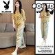 Playboy (PLAYBOY) 2025 new style design is super good and fashionable, small yellow polka dot shirt top pants suit for women in summer, black single pants, picture-flagship model M _Suggested 80-100Jin [Jin equals 0.5 kg]