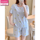 Victoria's style large-size cotton silk suit for women's summer thin shorts shorts cotton silk pajamas can be worn outside home clothes new secret HDX double short-TT5012-women M (80~105Jin[Jin equals 0.5 kg])