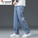 Woodpecker Tennis Jeans Men's 2025 Summer NUEVO LOJAS CORTULAS CORRALES LOLES LOS ENCALLES Casadas de moda Hombres de seda Ice Seda Men 1048 Light Blue XL