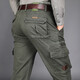 MONTAGUT (MONTAGUT) broken code 2025 autumn men's outdoor thick overalls men's pure cotton casual pants large size loose multi-bag pants length 9923 military green-thick model 30 two feet three